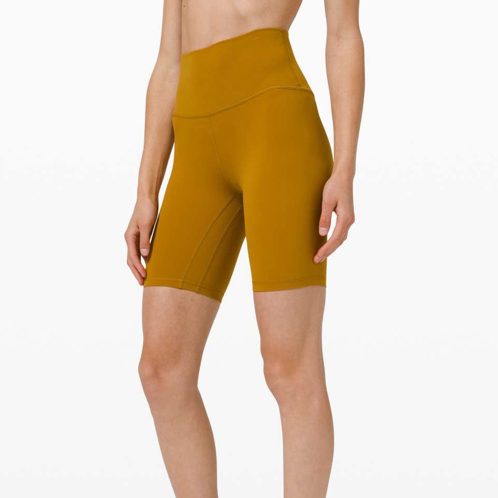 BNWT Lululemon Mustard Auric Gold Spice 8” Biker Shorts Leggings
